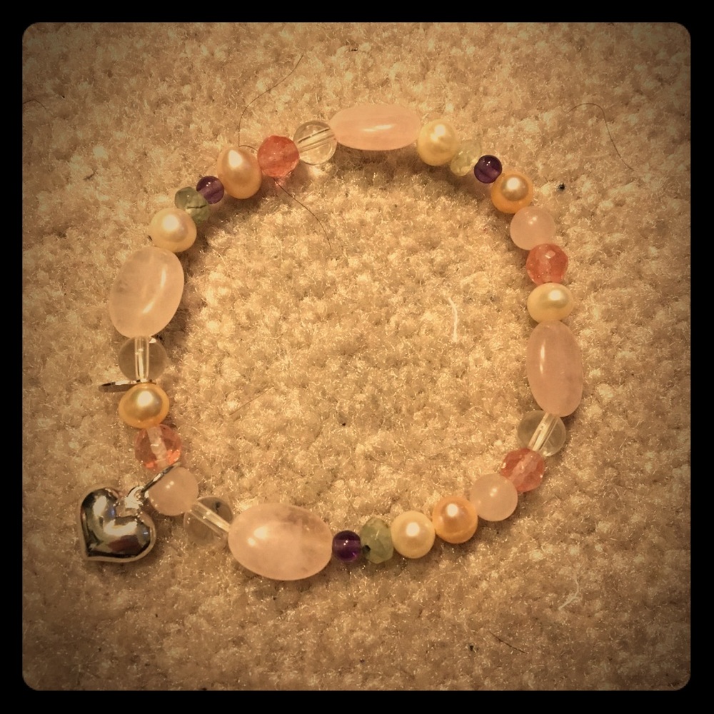 Pink and silver bracelet